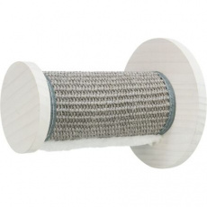 Okrúhly schodík so sisalom, prvok na stenu, o 18 × 22 cm, borovicové drevo, biela/sivá Okrúhly schodík so sisalom, prvok na stenu, o 18 × 22 cm, borovicové drevo, biela/sivá