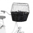 Prepravný kôš na bicykel s drôtenou kabínou - čierny 50x41x35cm (max. 5kg)