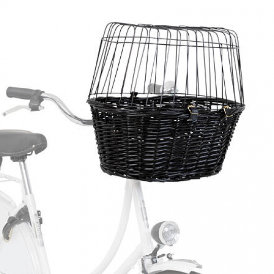 Prepravný kôš na bicykel s drôtenou kabínou - čierny 50x41x35cm (max. 5kg)
