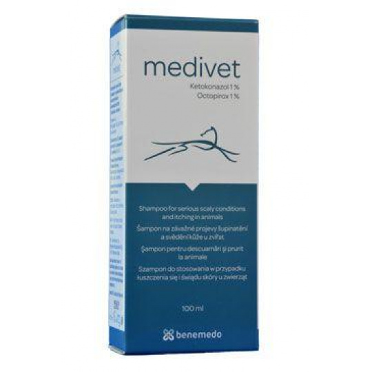Medivet šampón proti šupinám.a svrbenie kože zvierat 100ml