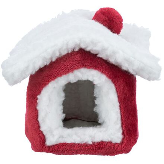 Xmas Cuddly CAVE - plyšový domek pro osmáka 23 x 18 x 24 cm, červená/bílá