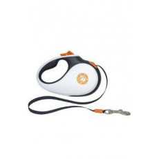 Vodítko samonavíjacie 15kg/5m čiernobielo/oranžová Kiwi Vodítko samonavíjacie 15kg/5m čiernobielo/oranžová Kiwi