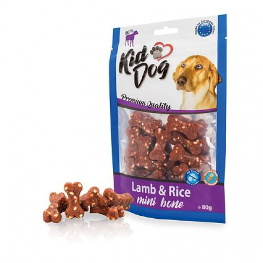 KIDDOG jahňacie mäso s ryžou MINI kostičky 80 g KIDDOG jahňacie mäso s ryžou MINI kostičky 80 g