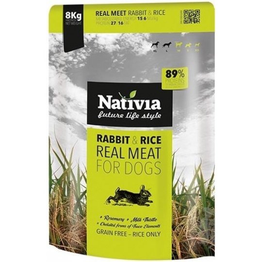 NATIVIA Dog Real Meat Rabbit & Rice 8 kg + DOPRAVA ZDARMA