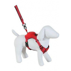 Postroj pes s vodítkom EASY RIDE červená L Zolux