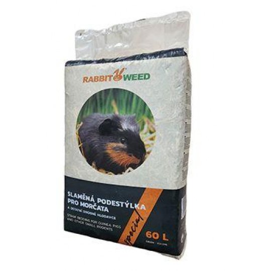 Podstielka slamová pre morčatá ŠPECIÁL RabbitWeed 60l