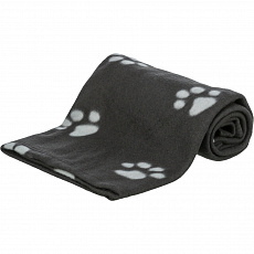 Fleecová deka BEANY 100x70cm - čierna s bielymi labkami