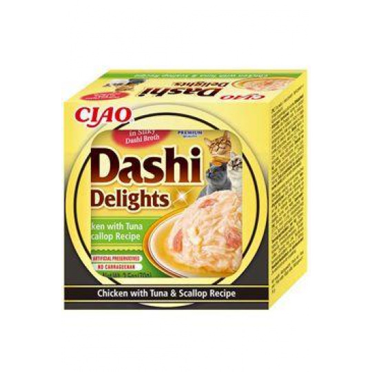 Inaba Dashi Delights cat Kura s tuniakom a hrebenatkou 70 g vanička