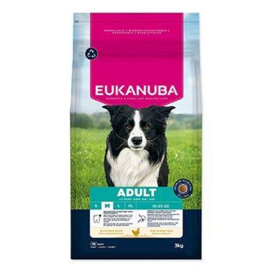 Eukanuba Dog Adult Medium bohaté na čerstvé kuracie mäso 3kg