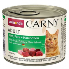 ANIMONDA konzerva CARNY Adult - hovädzie, morka, králik 200g
