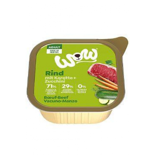 WOW Dog paštéta Adult hovädzie s mrkvou 150g