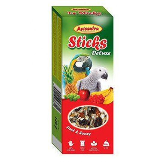 Avicentra tyčinky veľký papagáj - ovocie+med 2ks