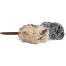 Myška chlpatá s catnipom, 9 cm, sivá/béžová