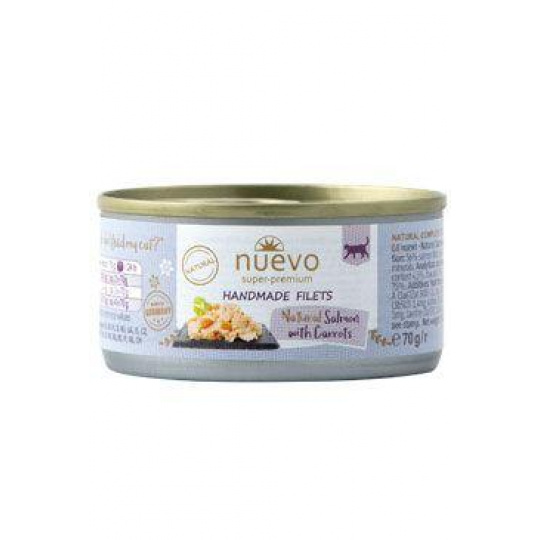 Nuevo mačka Handmade Losos s mrkvou konz. 70g Nuevo mačka Handmade Losos s mrkvou konz. 70g