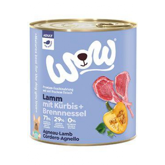 WOW Dog konz. Adult jahňacie s tekvicou 800g WOW Dog konz. Adult jahňacie s tekvicou 800g