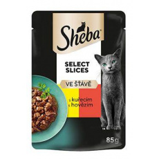 Sheba kapsička Select Slices s kuracím a hovädzím 85g