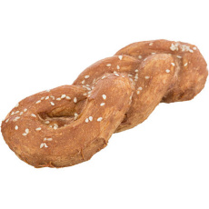 DentaFun Chicken Bread [50ks], žvýkací pletýnka z buvolí kůže s masem, 15 cm/75 g