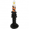 Svícen HALLOWEEN, plyšová hračka se zvukem, 33 cm, černá/oranžová - LIMITOVANÁ NABÍDKA