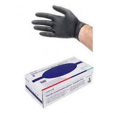 Rukavice hniezdo.vyš.CVET nitril S/100ks bez púdru, čierne