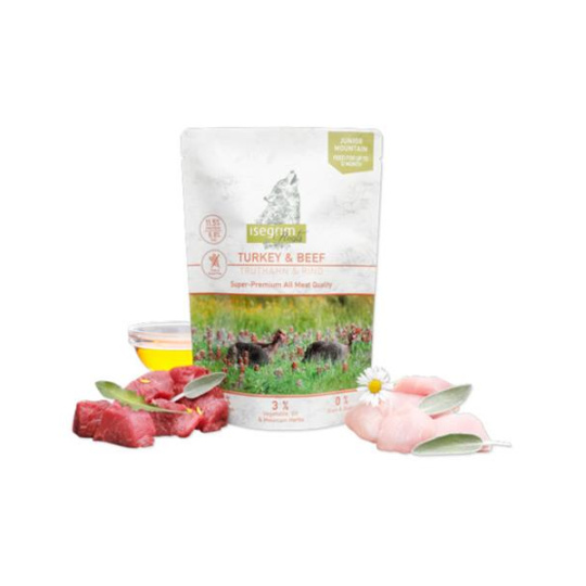 ISEGRIM dog Junior Isegrim Roots, Turkey & Beef bal. 7 x 410 g kapsičky