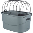 Plastová prepravka s drôteným vekom na bicykel (riadidlá), 42 x 39 x 30 cm, sivá (do 5 kg)
