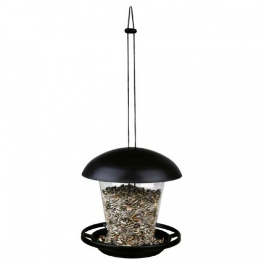 Záhradný závesný plast. kŕmidlo tubus so strieškou 900ml/17cm