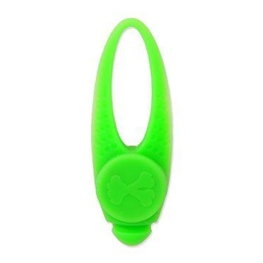 Přívěsek na obojek Dog Fantasy LED silikon zelený 8cm