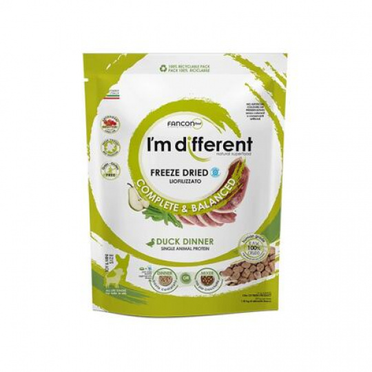 I´M DIFFERENT Duck DINNER, mrazom sušené raw krmivo s kačicou, 397 g