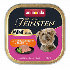 ANIMONDA paštéta Vom Feinsten MINI Senior - kuracie, králičie, bazalka pre psy 100 g