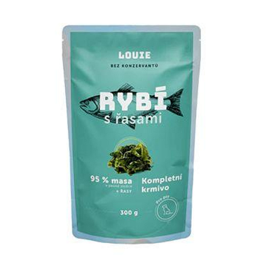 Louie Dog kapsa Rybie s riasami 300g