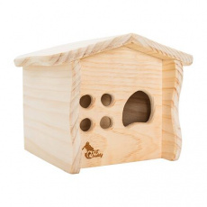 PetBuddy chalúpka prírodná, 20 x 18.5 x 16.5 cm, borovicové drevo PetBuddy chalúpka prírodná, 20 x 18.5 x 16.5 cm, borovicové drevo