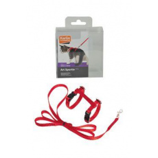 Postroj Kotě nylon+vodítko Červená KAR new Postroj Kotě nylon+vodítko Červená KAR new