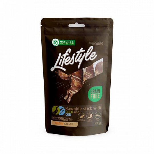 Pamlsok Natures P Lifestyle dog Rawhide duck & cod stick 75 g Pamlsok Natures P Lifestyle dog Rawhide duck & cod stick 75 g