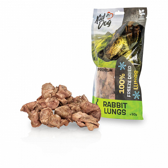 KIDDOG SUPER PREMIUM 100% králičie pľúca v celku sušené mrazom 50 g KIDDOG SUPER PREMIUM 100% králičie pľúca v celku sušené mrazom 50 g