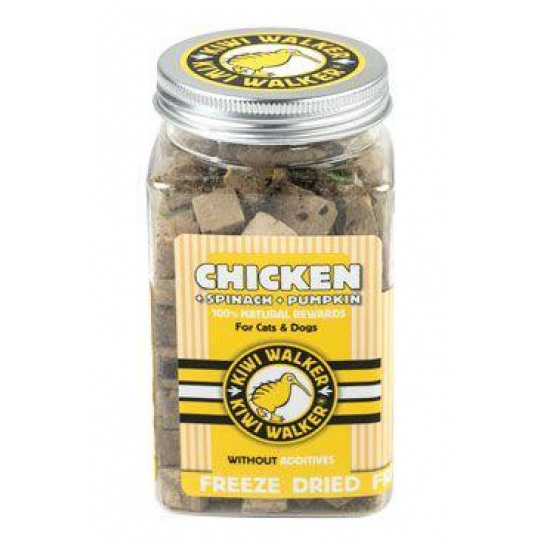 Pochúťka mrazom sušené kurča, špenát, tekvica 100g Kiwi