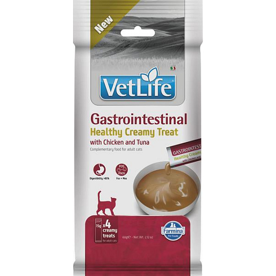 Pamlsok Farmina Creamy Vet Life Cat Gastrointestinal with Chicken & Tuna 60 g Pamlsok Farmina Creamy Vet Life Cat Gastrointestinal with Chicken & Tuna 60 g