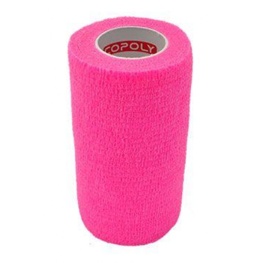 Elastická bandáž. CoPoly 10cm x 4,5m ružová NEON