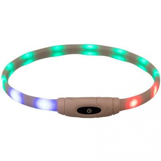 Flash USB svietiaci obojok, XS-XL: 65 cm / 16 mm, multi-color