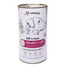 All Animals DOG konz. Hovädzie mleté s ryžou 1200g