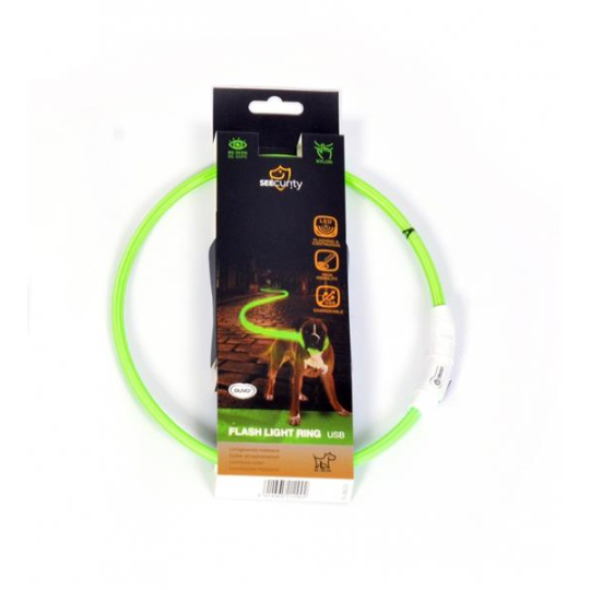 Obojok DUVO+ LED Svietiaci dog zelený nylonový 45 cm
