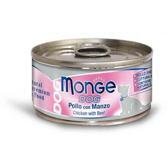 MONGE DOG NATURAL kuracie mäso s hovädzím pre psy 95 g