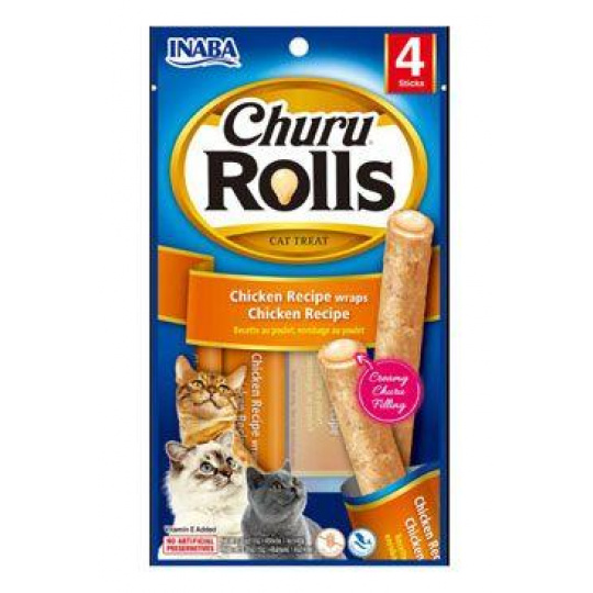 Churu Cat Rolls Chicken wraps Chicken cream 4x10g