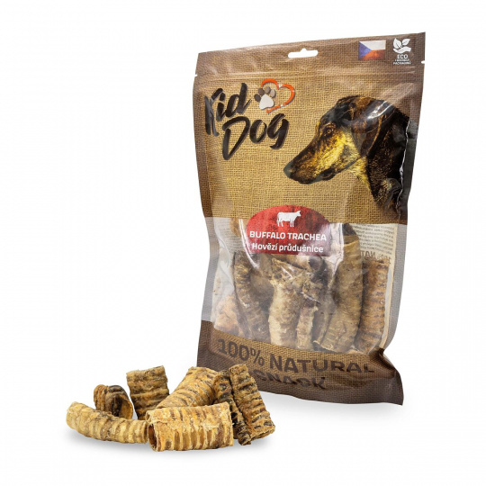 KIDDOG 100% Natural Snack, hovädzia priedušnica 4-8 cm / 300 g