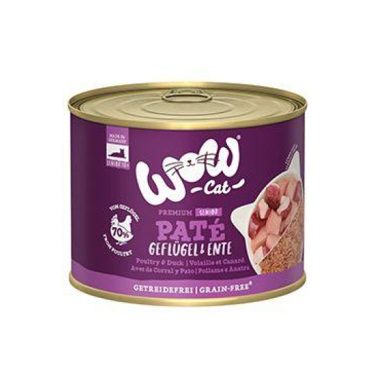 WOW Cat konz. Senior Paté hydina s kačicou 200g
