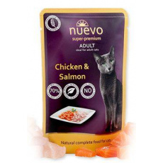 Nuevo mačka kapsička Adult Kuracie a Losos 85g