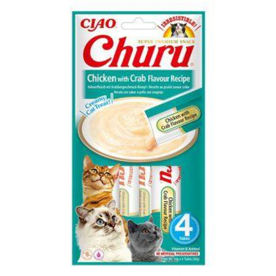 Churu Cat Chicken s príchuťou kraba Recept 4x14g