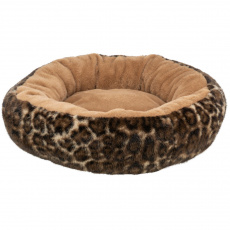 SOFT Edition okrúhle lôžko LEO s okrajom, ø 50 cm, hnedá/leopardia