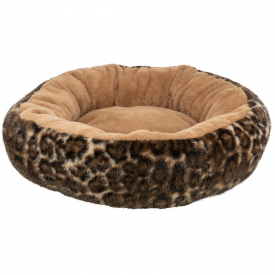 SOFT Edition okrúhle lôžko LEO s okrajom, ø 50 cm, hnedá/leopardia