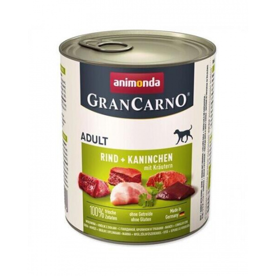 Animonda GRANCARNO® dog adult hovädzie, králik, bylinky bal. 6 x 800g konzerva