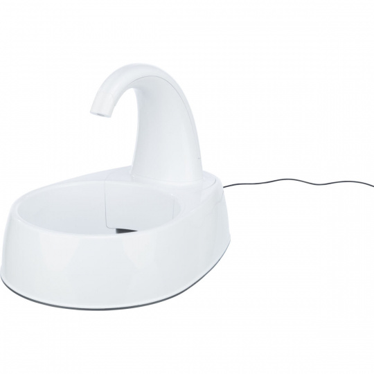 Fontána na vodu s oblým kohútikom, 2,5 l/25 × 24,5 × 35 cm, plast, biela